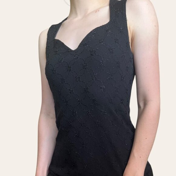 90s/2000s little black mini dress vintage sweetheart neck Studio Y Small - Picture 2 of 8